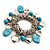 Silver Tone 'Heart' Charm Turquoise Bead Flex Bracelet - view 5