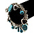 Silver Tone 'Heart' Charm Turquoise Bead Flex Bracelet - view 3