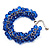 Royal Blue Glass Bead Bracelet (Silver Tone Metal) - 16cm Length (Plus 4cm Extender) - view 5