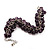 Purple Glass Bead Bracelet (Silver Tone Metal) - 16cm Length (Plus 5cm Extender) - view 5