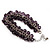 Purple Glass Bead Bracelet (Silver Tone Metal) - 16cm Length (Plus 5cm Extender) - view 3