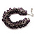 Purple Glass Bead Bracelet (Silver Tone Metal) - 16cm Length (Plus 5cm Extender) - view 7