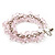 Pale Pink Glass Bead Bracelet (Silver Tone Metal) - 16cm Length (Plus 5cm Extender) - view 8