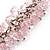 Pale Pink Glass Bead Bracelet (Silver Tone Metal) - 16cm Length (Plus 5cm Extender) - view 4