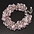 Pale Pink Glass Bead Bracelet (Silver Tone Metal) - 16cm Length (Plus 5cm Extender) - view 3