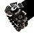3 Strand Floral Bead Flex Bracelet (Gun Metal/ Antique Silver Finish) - 19cm Length - view 2