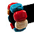 Multicoloured Resin Flex Bracelet (Light Blue, Cream & Red) - 18cm Length - view 2