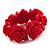 Hot Red Acrylic Rose Flex Bracelet - 19cm Length - view 6