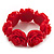 Hot Red Acrylic Rose Flex Bracelet - 19cm Length - view 7