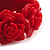 Hot Red Acrylic Rose Flex Bracelet - 19cm Length - view 4
