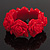 Hot Red Acrylic Rose Flex Bracelet - 19cm Length - view 2