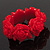 Hot Red Acrylic Rose Flex Bracelet - 19cm Length - view 3