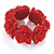 Hot Red Acrylic Rose Flex Bracelet - 19cm Length - view 8
