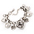 Chunky Oval Link 'Heart' Charm Bracelet In Silver Tone Metal - 18cm Length with 5cm extension - view 2
