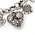 Chunky Oval Link 'Heart' Charm Bracelet In Silver Tone Metal - 18cm Length with 5cm extension - view 3