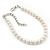 Classic Imitation Pearl Bracelet In Silver Tone Finish (6mm) - 16cm length with 4cm extension - view 5