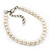 Classic Imitation Pearl Bracelet In Silver Tone Finish (6mm) - 16cm length with 4cm extension - view 2