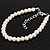 Classic Imitation Pearl Bracelet In Silver Tone Finish (6mm) - 16cm length with 4cm extension - view 4