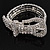 Unique Diamante 'Buckle' Bracelet In Rhodium Plated Metal - up to 19cm length - view 13