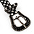 Unique Black & White Diamante 'Buckle' Bracelet In Gun Metal Finish - up to 19cm length - view 6