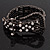 Unique Black & White Diamante 'Buckle' Bracelet In Gun Metal Finish - up to 19cm length - view 11