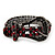 Unique Black & Red Diamante 'Buckle' Bracelet In Gun Metal Finish - up to 19cm length - view 8
