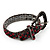Unique Black & Red Diamante 'Buckle' Bracelet In Gun Metal Finish - up to 19cm length - view 9