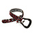 Unique Black & Red Diamante 'Buckle' Bracelet In Gun Metal Finish - up to 19cm length - view 10