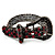Unique Black & Red Diamante 'Buckle' Bracelet In Gun Metal Finish - up to 19cm length - view 12