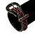 Unique Black & Red Diamante 'Buckle' Bracelet In Gun Metal Finish - up to 19cm length - view 2