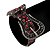 Unique Black & Red Diamante 'Buckle' Bracelet In Gun Metal Finish - up to 19cm length - view 7