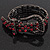Unique Black & Red Diamante 'Buckle' Bracelet In Gun Metal Finish - up to 19cm length - view 13