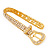 Unique Clear Diamante 'Buckle' Bracelet In Gold Plated Metal - up to 20cm length - view 5