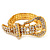 Unique Clear Diamante 'Buckle' Bracelet In Gold Plated Metal - up to 20cm length - view 9