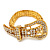 Unique Clear Diamante 'Buckle' Bracelet In Gold Plated Metal - up to 20cm length - view 2