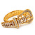 Unique Clear Diamante 'Buckle' Bracelet In Gold Plated Metal - up to 20cm length - view 11