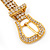 Unique Clear Diamante 'Buckle' Bracelet In Gold Plated Metal - up to 20cm length - view 8