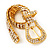 Unique Clear Diamante 'Buckle' Bracelet In Gold Plated Metal - up to 20cm length - view 10