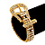 Unique Clear Diamante 'Buckle' Bracelet In Gold Plated Metal - up to 20cm length - view 4