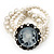 3-Strand Faux Pearl Cameo Flex Bracelet - up to 19cm wrist - view 5