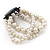 3-Strand Faux Pearl Cameo Flex Bracelet - up to 19cm wrist - view 6
