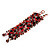 Wide Black/Red/Transparent Semiprecious & Glass Bead Braided Bracelet -17cm Length - view 6