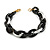 Black/ Silver Acrylic Oval Link Bracelet - 18cm Long - view 2