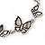 Antique Silver Butterfly Bracelet - 18cm Length & 3cm Extension - view 3