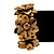 Antique Gold Flower Diamante Flex Bracelet - Up to 19cm length - view 6