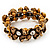 Antique Gold Floral Diamante Flex Bracelet - Up to 19cm length - view 4