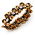 Antique Gold Floral Diamante Flex Bracelet - Up to 19cm length - view 5