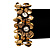 Antique Gold Floral Diamante Flex Bracelet - Up to 19cm length - view 6