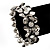 Antique Silver Floral Diamante Flex Bracelet - Up to 19cm length - view 2