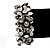 Antique Silver Floral Diamante Flex Bracelet - Up to 19cm length - view 5